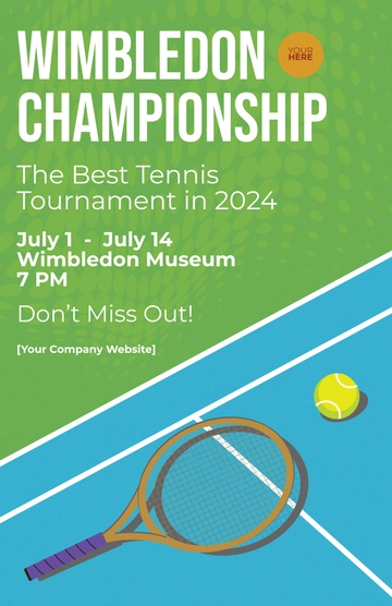 Free Wimbledon Championship Poster Template to Edit Online