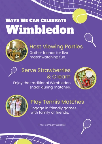 Free How do you Celebrate Wimbledon? Template to Edit Online