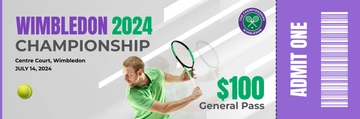 Free Wimbledon Championship Ticket Template to Edit Online