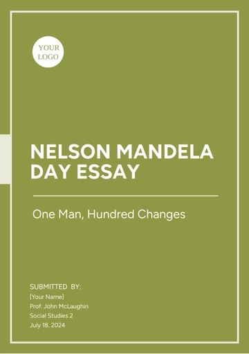 Free Nelson Mandela Day Essay Template to Edit Online