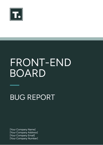 Free Front End Board Bug Report Template to Edit Online