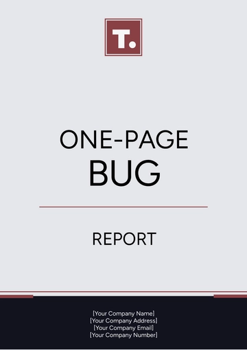 Free One Page Bug Report Template to Edit Online