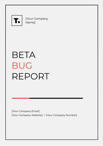 Free Beta Bug Report Template to Edit Online