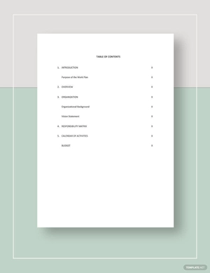 Monthly Work Plan Template