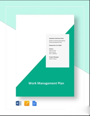 Work Management Plan Template Work Management Plan Template