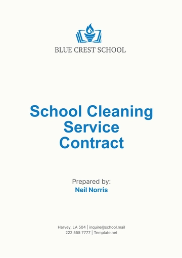 Free School Cleaning Service Contract Template to Edit Online