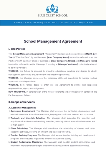 Free School Management Agreement Template to Edit Online Free School Management Agreement Template to Edit Online