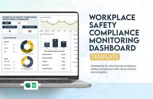 Workplace Safety Compliance Monitoring Dashboard Template