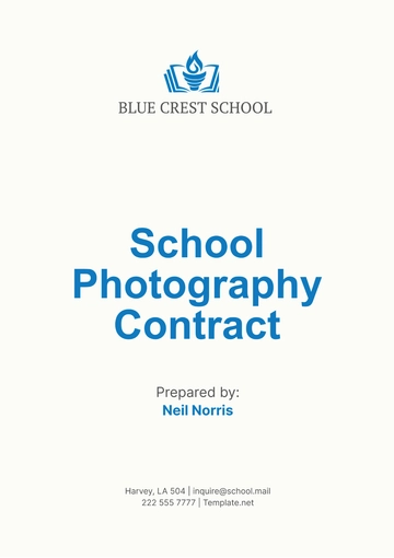 Free School Photography Contract Template to Edit Online