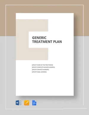 Generic Treatment Plan Template