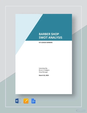 Barber Shop SWOT Analysis Template Barber Shop SWOT Analysis Template