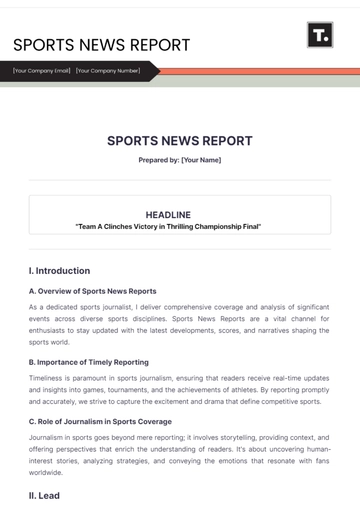 Free Sports News Report Template to Edit Online