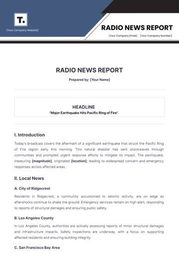 Free Radio News Report Template to Edit Online