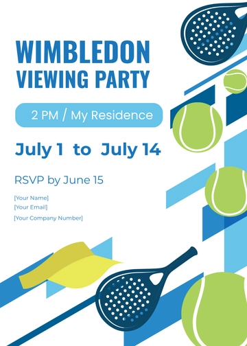 Free Wimbledon Invitation Template to Edit Online