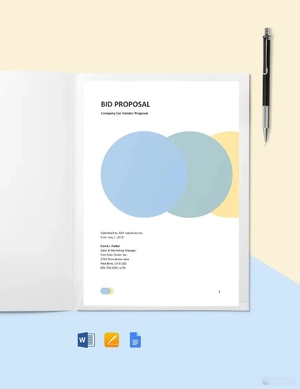 Car Bid Proposal Template