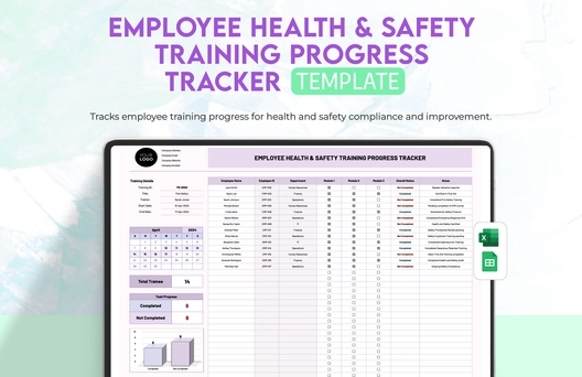 Employee Health & Safety Training Progress Tracker Template