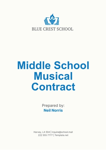 Free Middle School Musical Contract Template to Edit Online