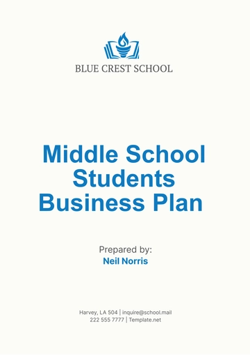 Free Middle School Students Business Plan Template to Edit Online