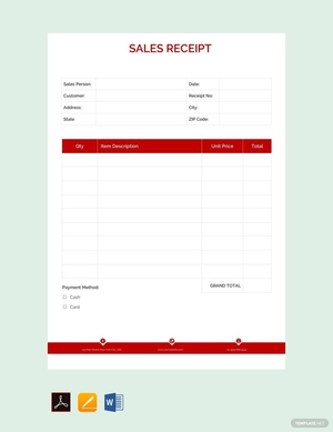 Editable Sales Receipt Template