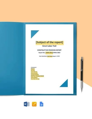 Monthly Construction Progress Report Template