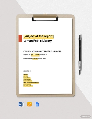 Contractor Daily Progress Report Template