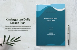 Kindergarten Daily Lesson Plan Template