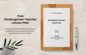 Kindergarten Teacher Lesson Plan Template
