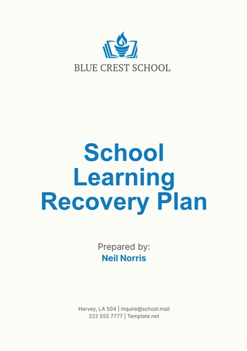 Free School Learning Recovery Plan Template to Edit Online