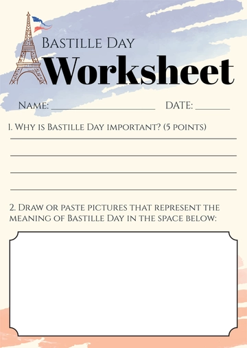 Free Bastille Day Worksheet Template to Edit Online