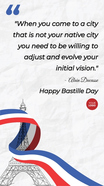 Free Happy Bastille Day Quote Template to Edit Online