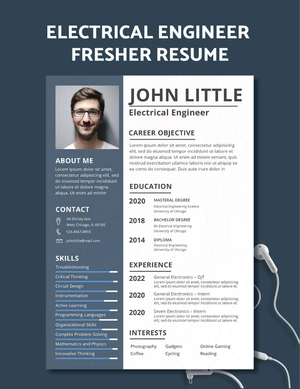 Electrical Engineer Fresher Resume
