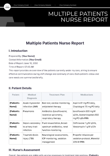 Free Multiple Patients Nurse Report Template to Edit Online