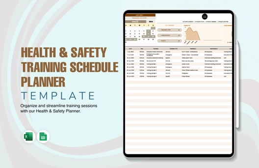 Health & Safety Training Schedule Planner Template