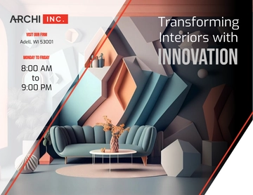 Free Architecture Interior Bi-Fold Brochure Template to Edit Online