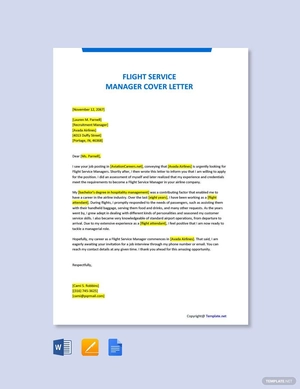 Flight Service Manager Cover Letter