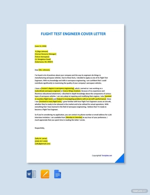 Flight Test Engineer Cover Letter