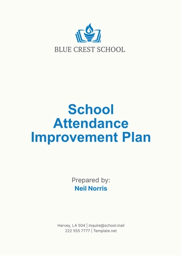 Free School Attendance Improvement Plan Template to Edit Online