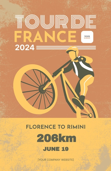Free Vintage Tour De France Poster Template to Edit Online