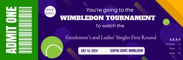 Free Tennis Tournament Ticket Template to Edit Online