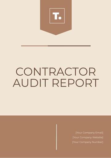 Free Contractor Audit Report Template to Edit Online