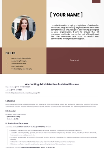 Free Accounting Administrative Assistant Resume to Edit Online