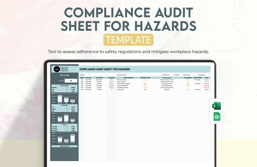 Compliance Audit Sheet for Hazards Template