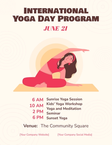 Free International Yoga Day Program Schedule Template to Edit Online