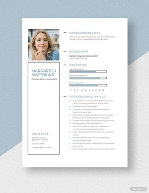 Commercial Manager Resume