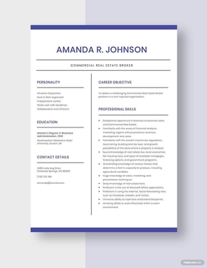 Commercial Real Estate Broker Resume