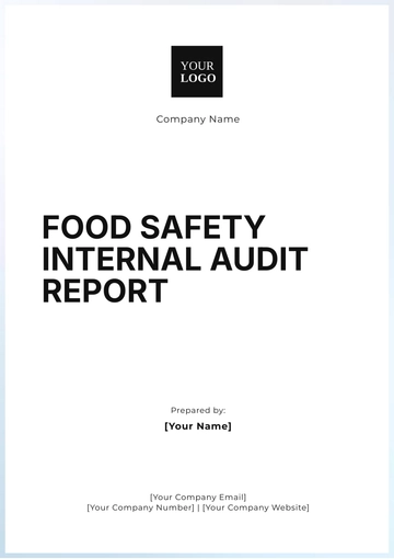 Free Food Safety Internal Audit Report Template to Edit Online