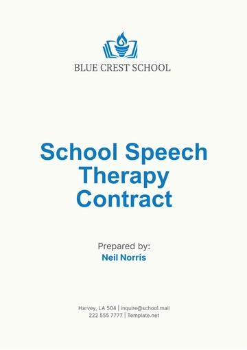 Free School Speech Therapy Contract Template to Edit Online