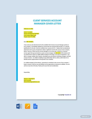 Client Services Account Manager Cover Letter