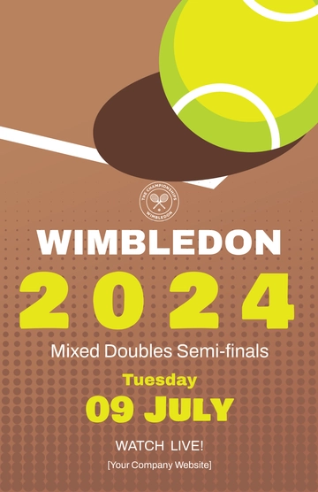 Free Wimbledon Mixed Doubles Semi-finals Template to Edit Online