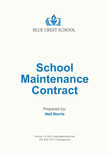 Free School Maintenance Contract Template to Edit Online
